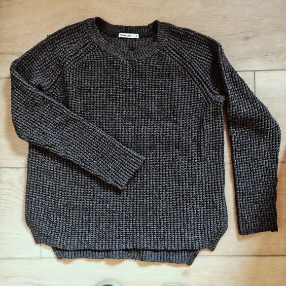 Marine Layer Delaney Crewneck Waffle Grey Sweater S - Picture 4 of 9